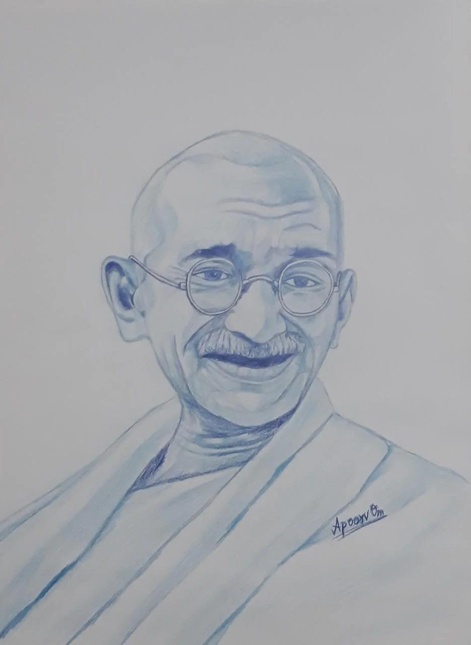Art of Mahatma Gandhi Art of Swami Vivekananda with Building Art of… — Photograph 2