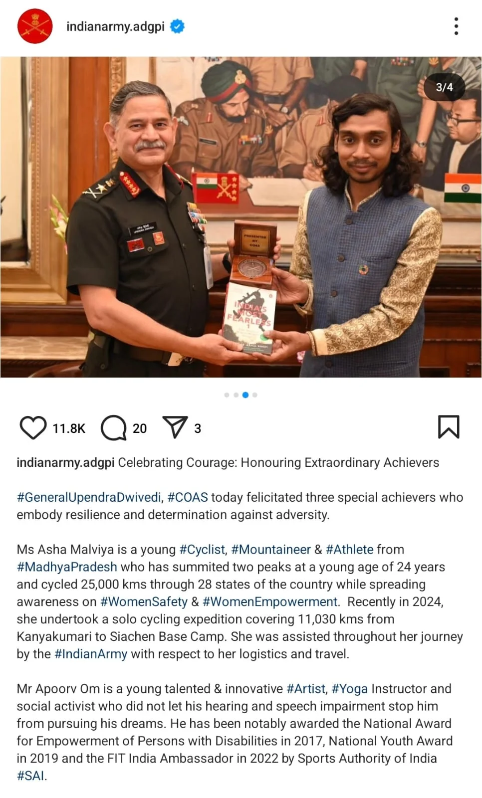 THE CHIEF OF THE ARMY STAFF INDIA 2024 The Chief of the… — Photograph 3