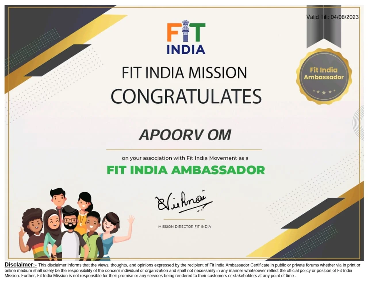 FIT INDIA AMBASSADOR BY FIT INDIA, SPORTS AUTHORITY OF INDIA, MOYA&S, GOVERNMENT… — Photograph 2