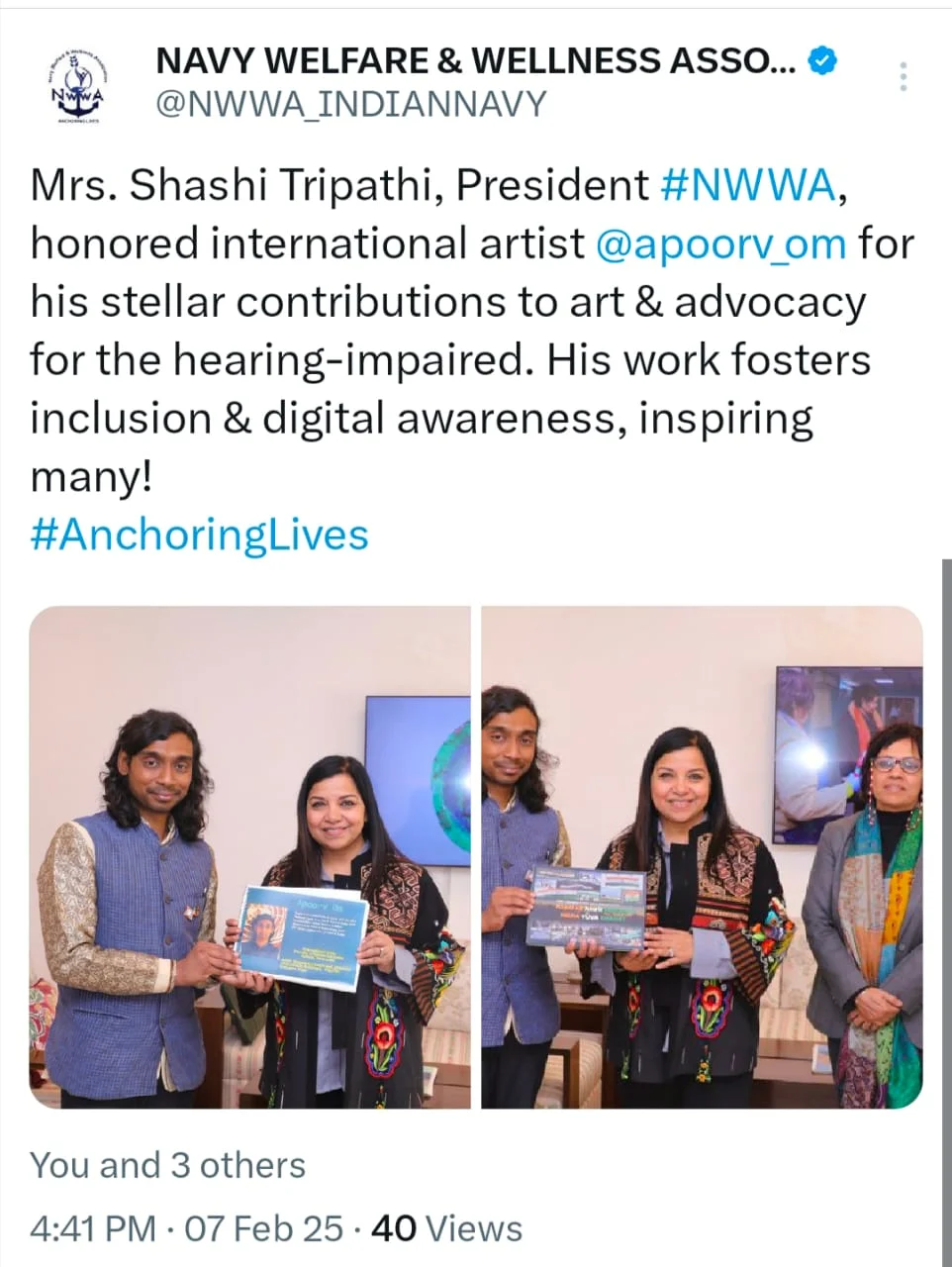 THE PRESIDENT OF NAVY WALFARE AND WELLNESS ASOCIATION (NWWA) , INDIAN NAVY… — Photograph 2