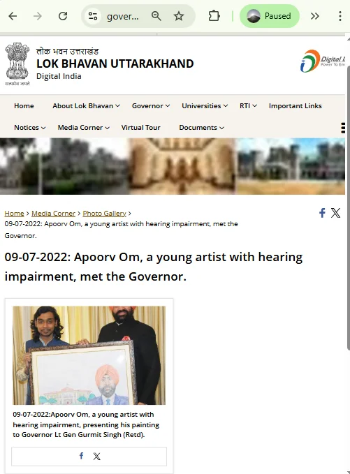 Lok Bhavan Uttarakhand (Governor’s House Uttarakhand, India) website and press Release Governor… — Photograph 2