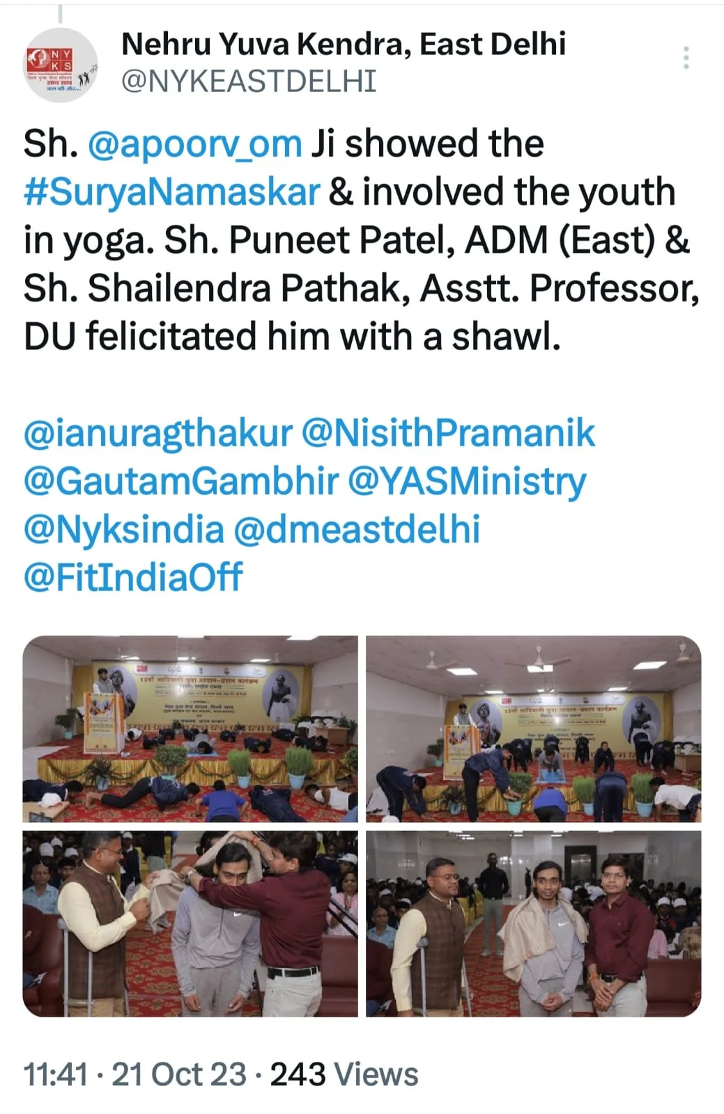 INVITED AS PERFORM YOGA & SURYA NAMASKAR & FIT BY NYKS India,… — Photograph 5